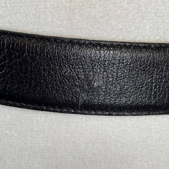 SWANK Black Leather Gold Buckle Full Grain Cowhide Lined Fashion Belt 32/80 - Picture 14 of 15